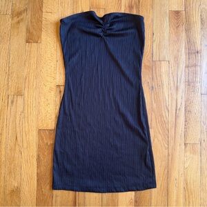 FRANKIE’s BIKINIS Black Ribbed Cover Up Dress size Small